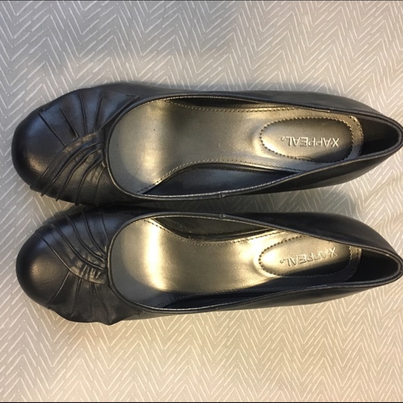 Black Faux Leather Heels