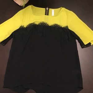 Pretty lace green black blouse!!