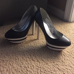 Black and white pumps