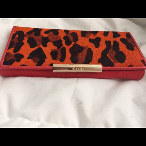 Animal print clutch wallet-like for female