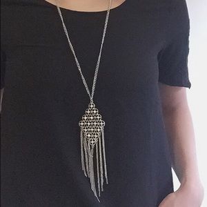 Charlotte Russe Silver Fringe necklace