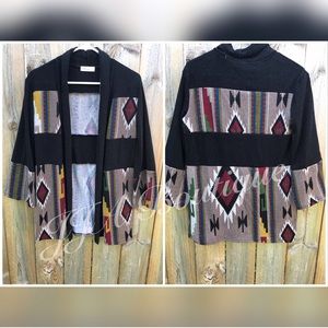 Aztec 3/4 Bell Sleeve Cardigan