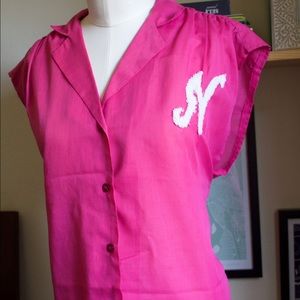 Vintage Collar Letter "N" Top