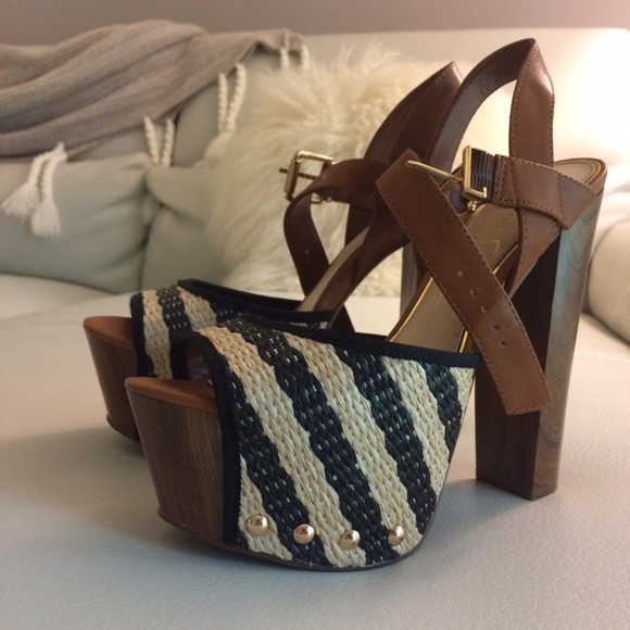 Jessica Simpson  Wood Platform Heels s7