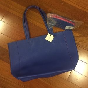 Macy's tote with matching cosmetic bag