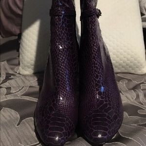 Knee high snake skin pattern boots