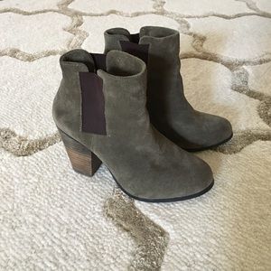 Olive Suede Booties