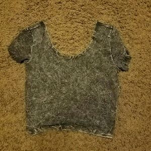 Cropped top, Jean washed out look