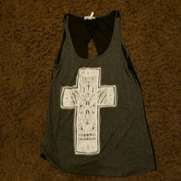 Cross top with see-through back