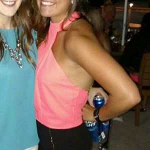 Backless hot pink top