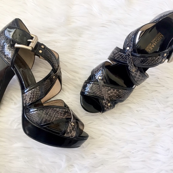 Michael Kors Shoes - • Michael Kors • Strappy Python Heels