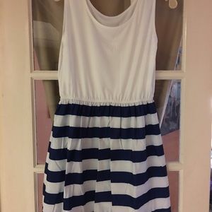 white and stripped mini dress size xl