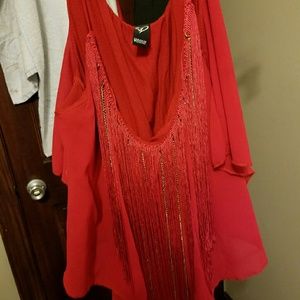 Windsor shirt, flowy, gold sequence