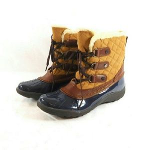 Anne Klein Gaila Tan Navy Winer Boots