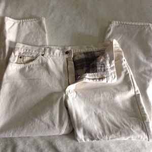 LL Bean Men's Lined Cream Color Jeans 38x30