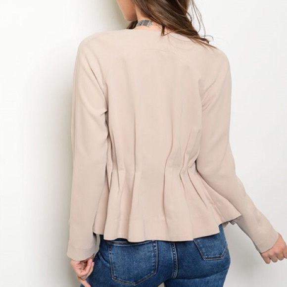 Beige Peplum Blazer - Picture 8 of 8