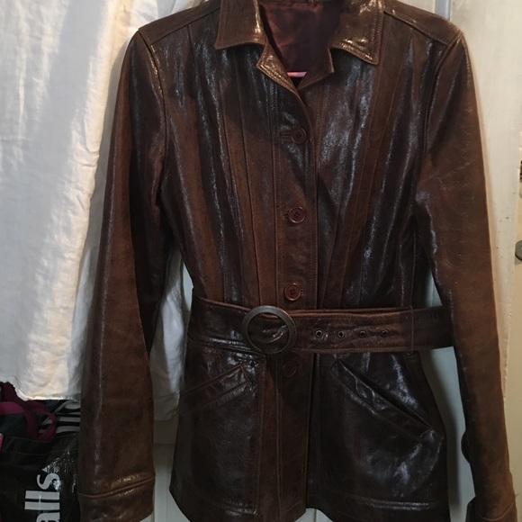 100% Authentic Brown Leather Jacket.