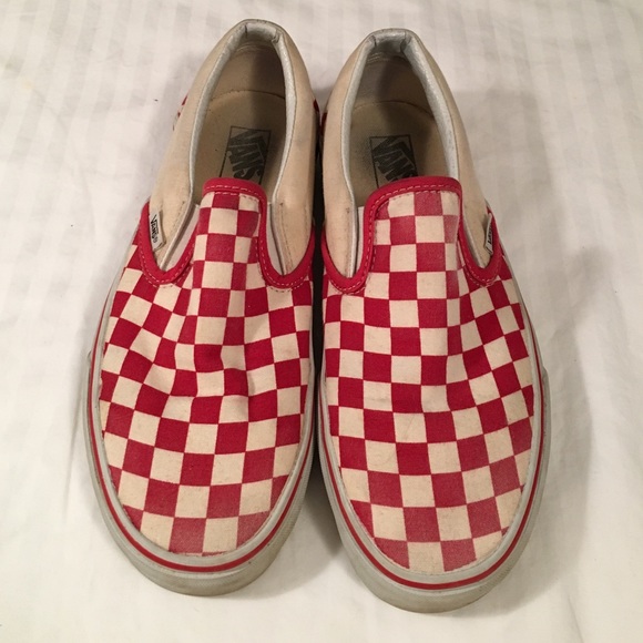 LIKE BEW red check vans size 8