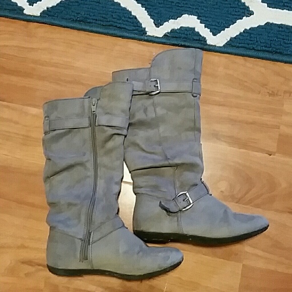 Adorable little girls suede knee high boots