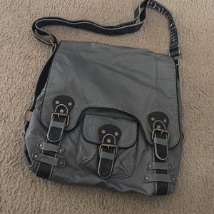 Faux Leather Messenger Bag
