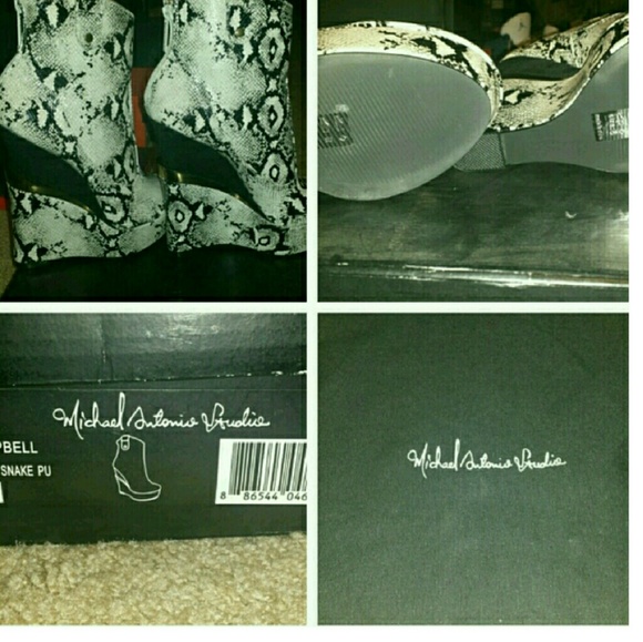 Michael Antonio Studios White Snake Wedges