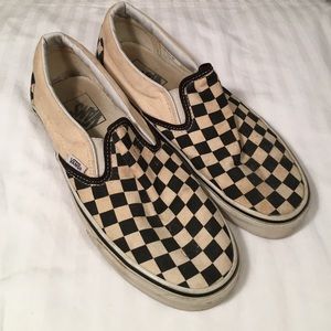 Black and white check vans 8.5