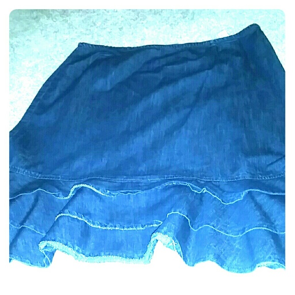 Denim Ruffle Skirt