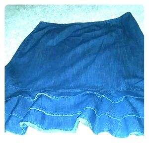 Denim Ruffle Skirt