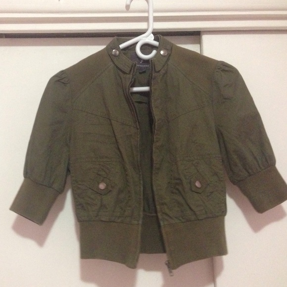 Olive Green Bomber in size small.