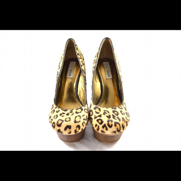 Steven Madden Leopard & Wood Wedges - Picture 3 of 4