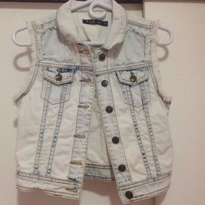 Light Washes Distressed Jean Vest.