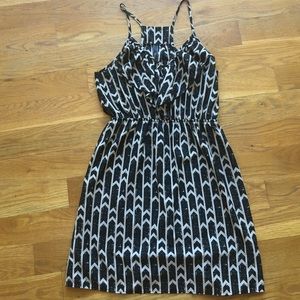 Ruffle front racer back dress