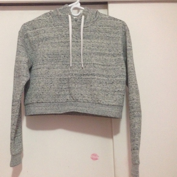 Salt & Pepper Cotton slightly cropped Hoodie.