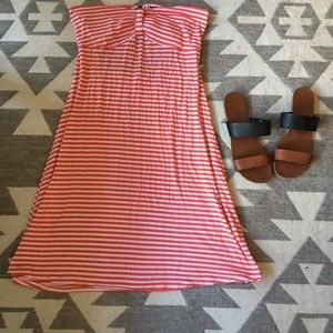 Strapless striped dress
