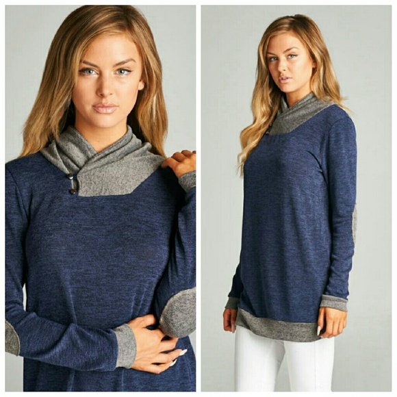 Navy Tunic Sweater - Picture 2 of 2