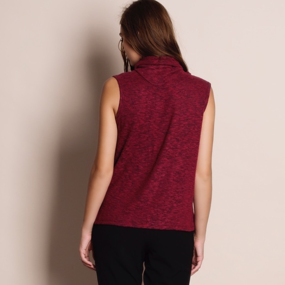 Cowl Neck Lace Up Top - Picture 4 of 4