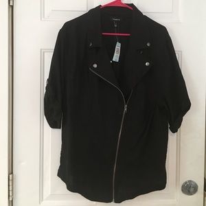Black zip-up shirt