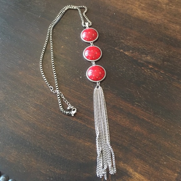 Red jade necklace