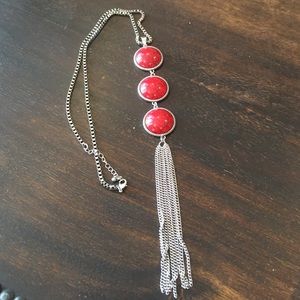Red jade necklace
