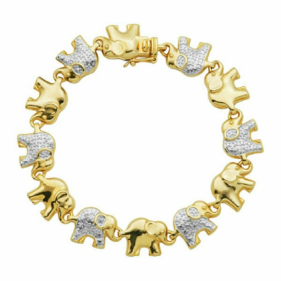 Diamond Accent Elephant Bracelet