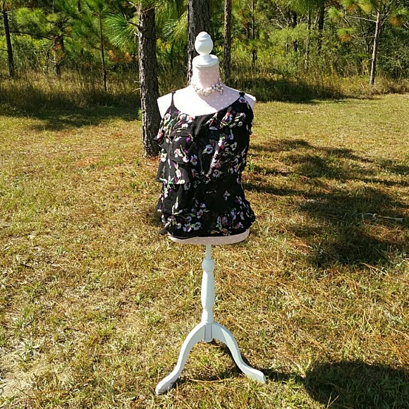 Floral and ruffle tank top