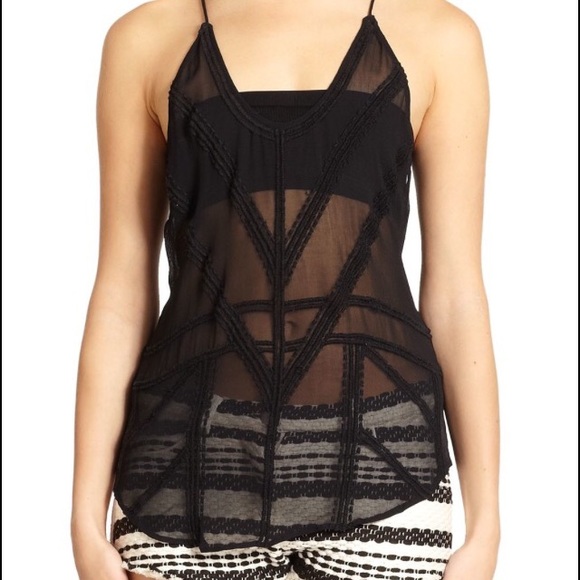 IRO sheer black tank top size 34 XS Small