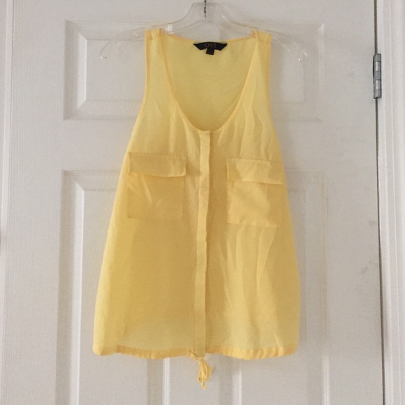 Urban Outfitters sleeveless yellow polyester top