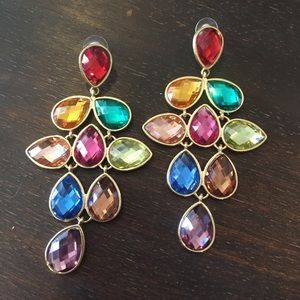 Multi-stone statement earrings