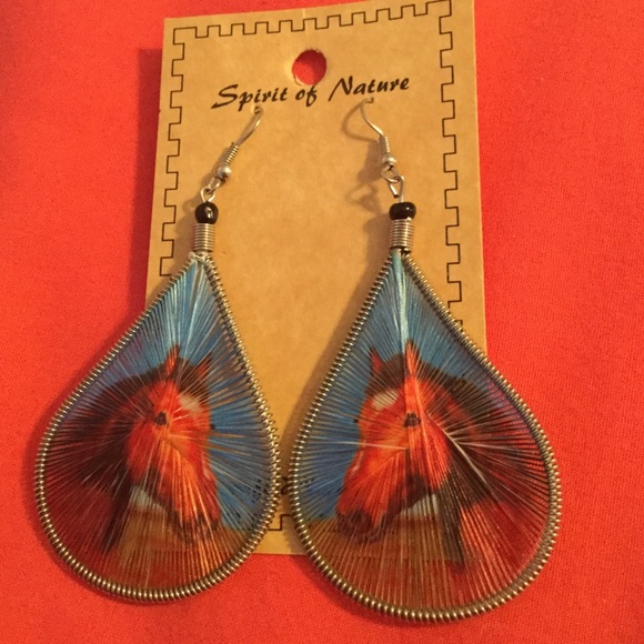 Woven horse earrings