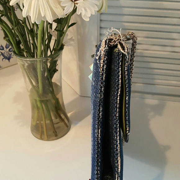 Denim style rockstud envelope bag. - Picture 2 of 4