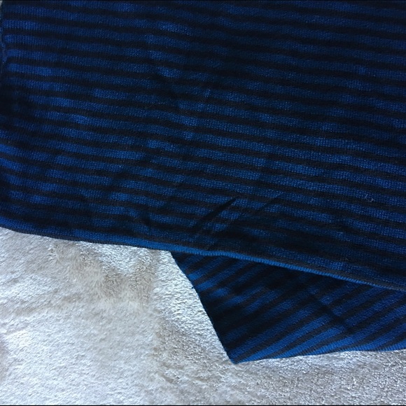 Dark Blue and Black Striped Infinity Scarf - Picture 2 of 2