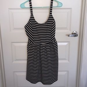 Francesca's black and white stripped dress