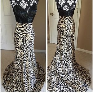 Jovani Silk Beaded Formal Gown