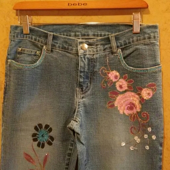 bebe Denim - bebe Embellished Stretch Jeans